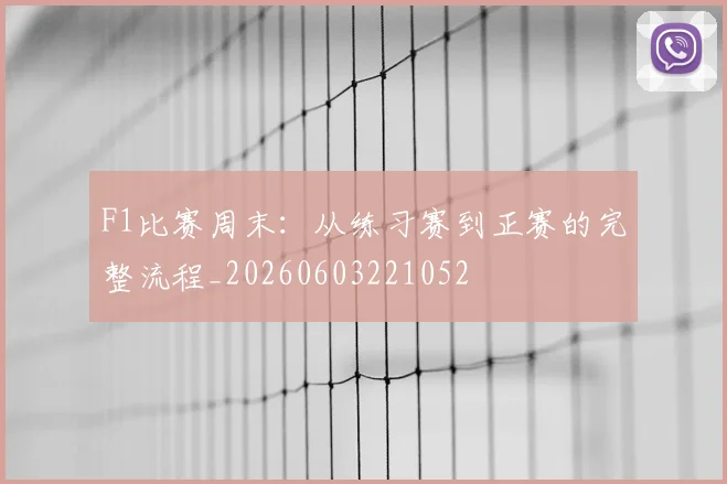 F1比赛周末：从练习赛到正赛的完整流程_20260603221052